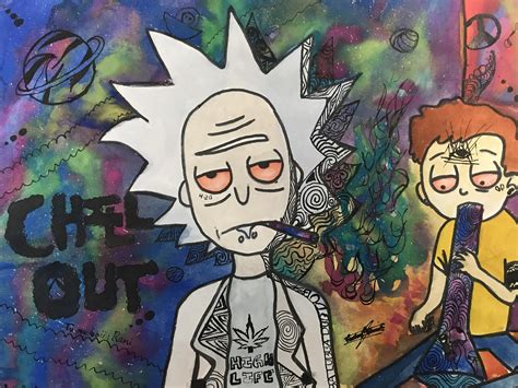 First Rick And Morty Painting I Made Feedback Would Me Much