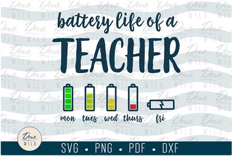 Battery Life Of A Teacher Svg Para Professional School Etsy