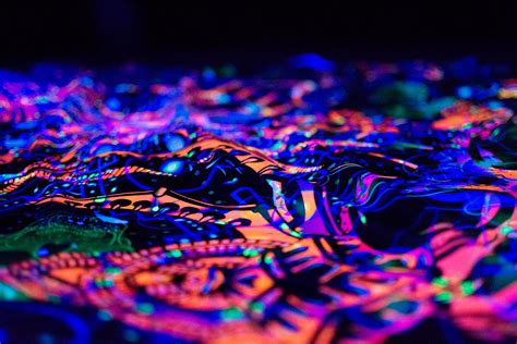 Alien Enlightenment Colorful Uv Dark Tapestry Psychedelic Fluorescent Art