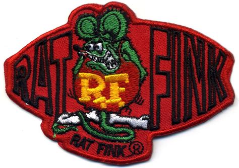 rat fink patch badge hot rod kustom kulture red drag race motorcycle hot rods rat fink patches