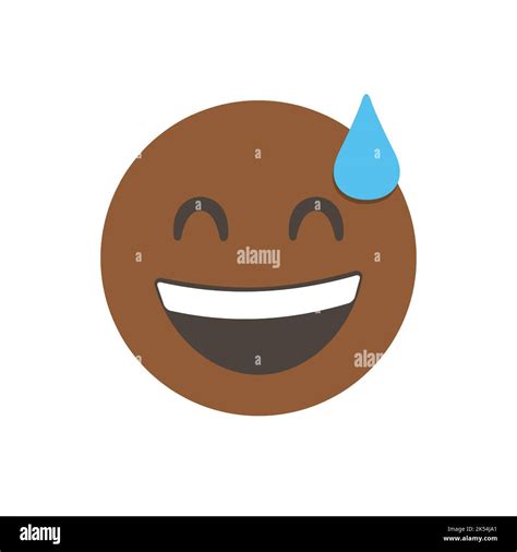 Phew Emoji Grinning Face With Sweat Relief Emoji 3d Stylized Vector