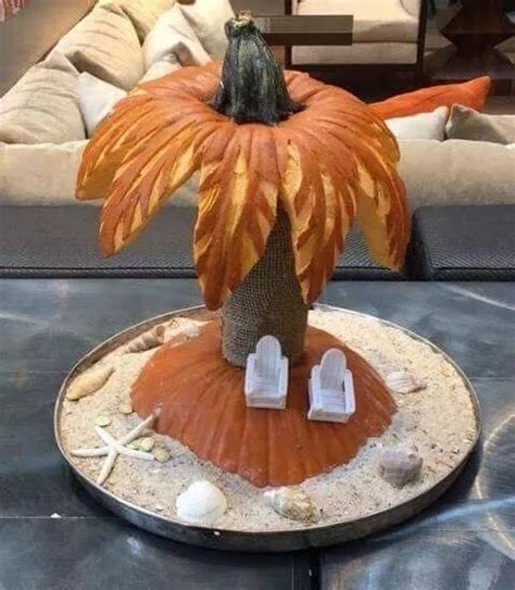 Pumpkin Palm Tree Halloween Pumkin Ideas Creative Pumpkin Carving