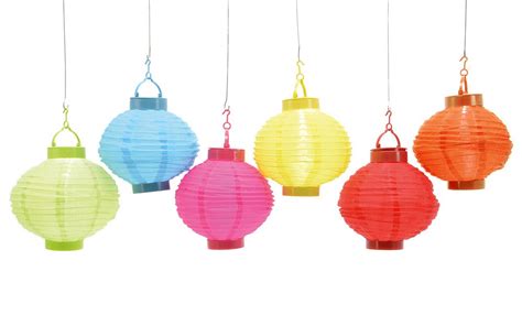 Der große garten lampions test und preisvergleich in 2019! 6 X Solar Garten Lampion Bunt Laterne zum Aufhängen LED ...