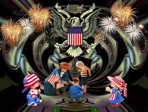 Happy Th Of July Eagle Green Fireworks Flag Hd Wallpaper Peakpx