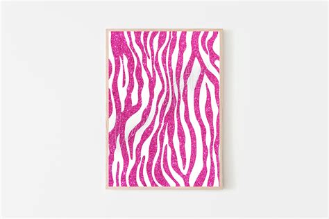 Glitter Pink Zebra Print Art Digital Download Digital Etsy