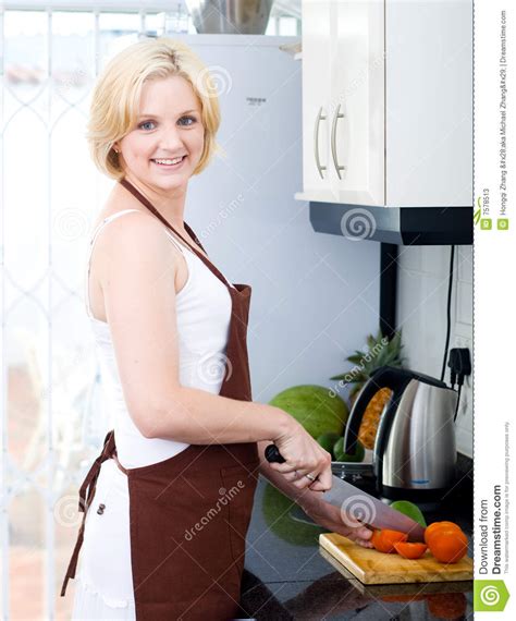 housewife cooking stock image image  casual attractive
