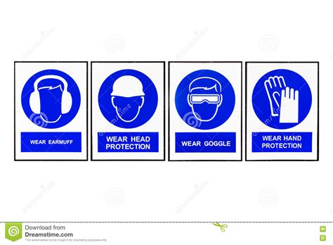Wear Earmuffs Or Earplugs, Wear Head Protection, Wear Goggles,Wear Hand 