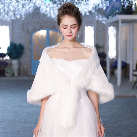 Fashion Women Faux Fur Shawl Sleeveless Wrap Winter Wedding Evening