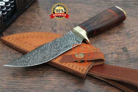 Custom Hand Forged Damascus Steel Skinner Knife Rosewood Etsy