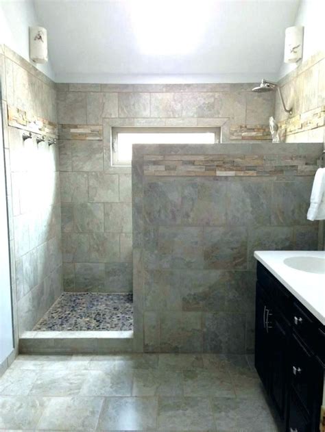 Walk In Shower No Door No Glass Small Bathrooms Layout Bathroom