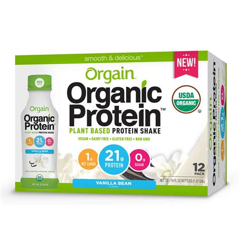 Orgain Organic Plant Based Protein Shake Vanilla 21g Protein 14 Fl