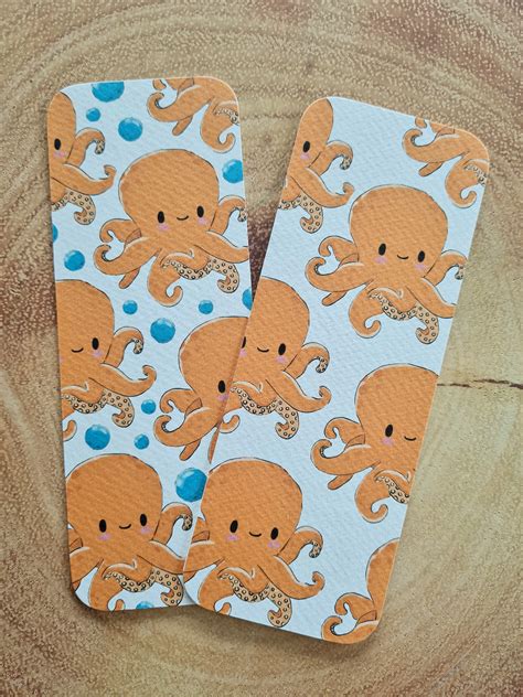 octopus t bundle cute bookmark sticker set kawaii pin etsy