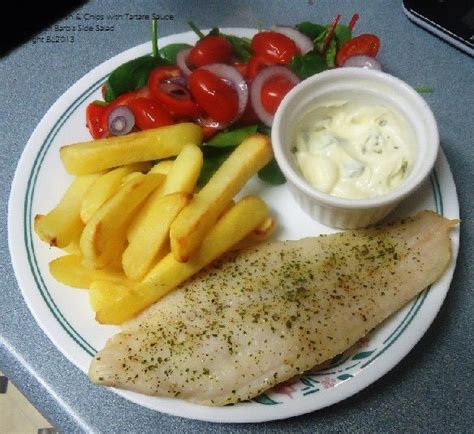 Biggest Loser Recipe Fish And Chips With Tartare Sauce Served With Barb