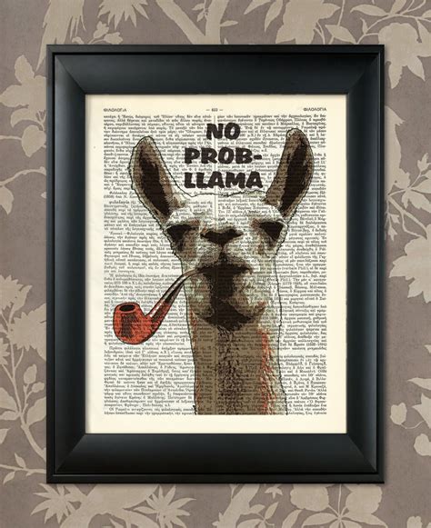 Llama Smoking Pipe No Probllama Nada Llama Print Llama