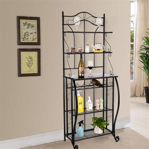 Zimtown 5 Layers Kitchen Bakers Rack Shelving Unit Microwave Storage