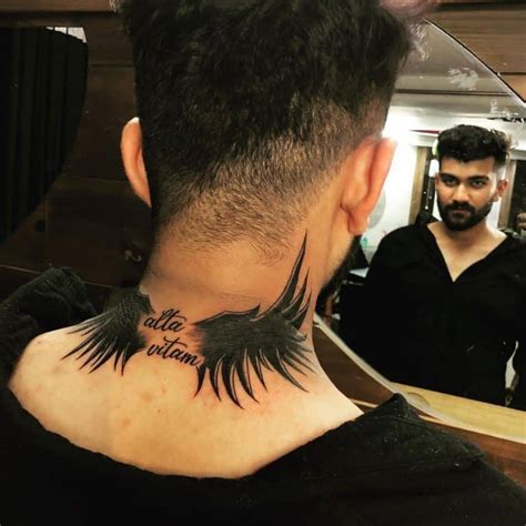 Wings On Neck Tattoo Meaning 70 Coolest Neck Tattoos For Men