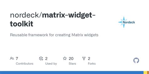 Github Nordeckmatrix Widget Toolkit Reusable Framework For Creating