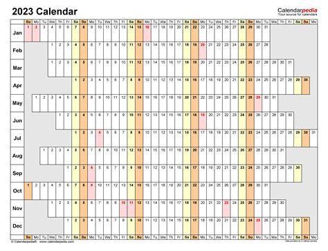 2023 Calendar Free Printable Excel Templates Calendarpedia