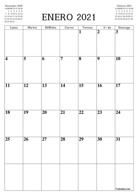 Calendario Enero Para Imprimir Pdf Calendario Faldilla Numeros