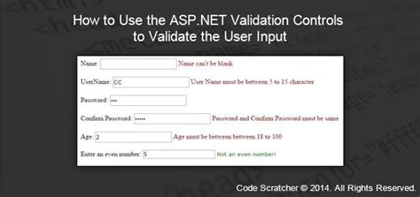 How To Use The ASP NET Validation Controls To Validate The User Input