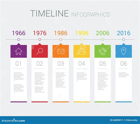 Vector Timeline Infographic Stock Vector Illustration Of Button