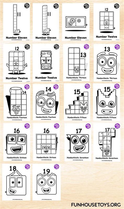 Fun House Toys Numberblocks Cool Coloring Pages Diy Busy Books