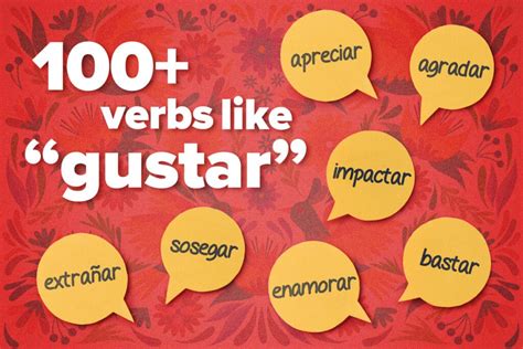 100 Verbs Like Gustar Fluentu Spanish