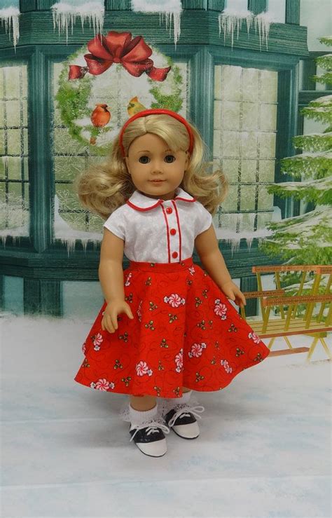 Peppermint Candy Circle Skirt Ensemble For American Girl Etsy