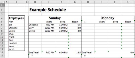 staff roster template excel  planner template
