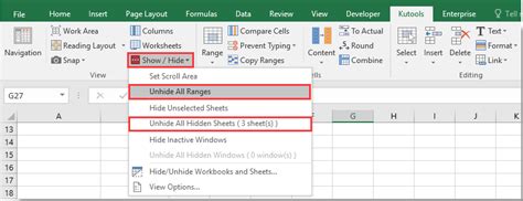 How To Show Or Hide Horizontal Vertical Scroll Bar In Microsoft Excel