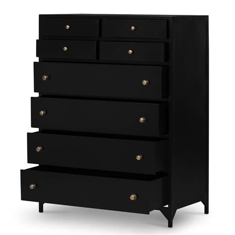 Dressers and chests of drawers are designed to provide bedroom storage for the entire family. Javon Modern Classic Black Iron Tall Dresser in 2021 ...