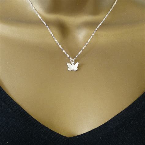 Silver Butterfly Necklace Nature Necklace Butterfly Necklace