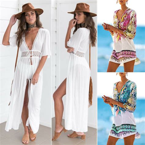 Ladies Beach Dress Cover Up Kaftan Sarong Summer Wear