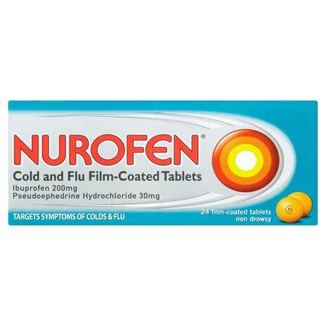 Nurofen Cold And Flu 200mg 24s Ibuprofen Pseudoephedrine Pharmacyanseo Ie Ireland