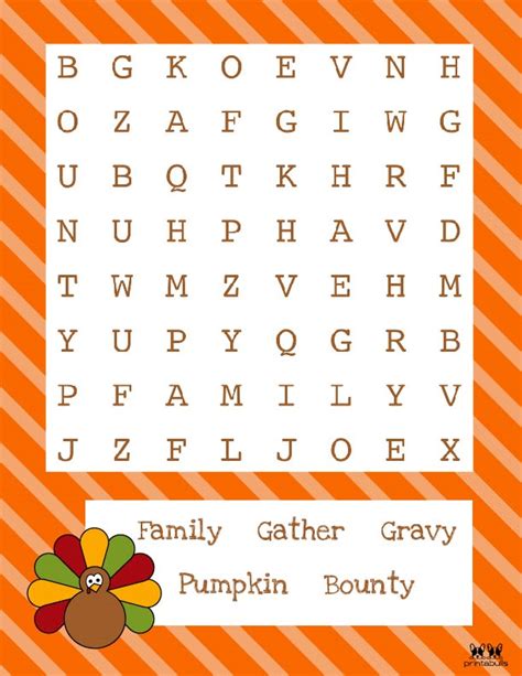 Thanksgiving Word Searches Printabulls Printabulk