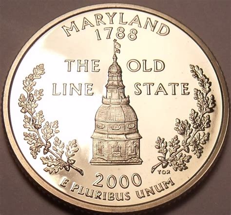 Gem Cameo Proof 2000 S Maryland State Quarter~free Shipping~excellent Coin~