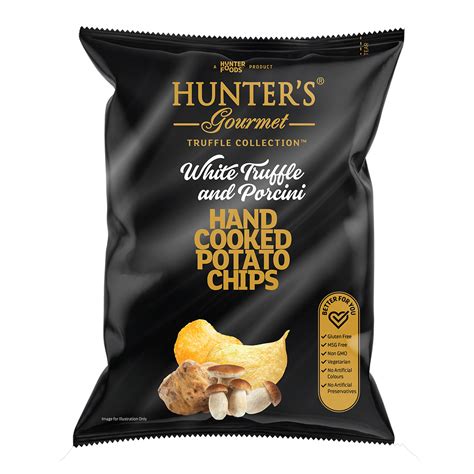 Hunters Gourmet Hand Cooked Potato Chips White Truffle And Porcini
