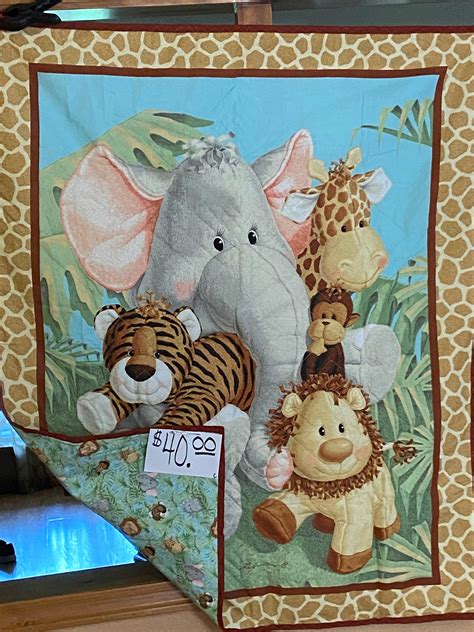 Baby Quilt Wild Animals 33x41 Etsy