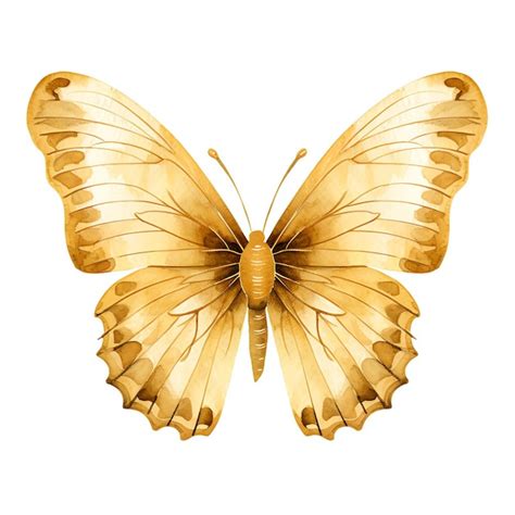 Premium Ai Image Beautiful Gold Butterfly Clipart Illustration