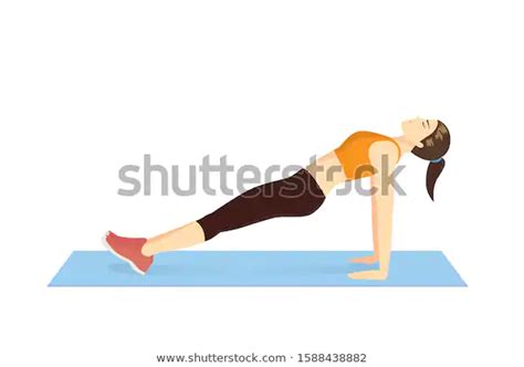 Woman Doing Reverse Plank Pose Exercise Stock Vector Royalty Free