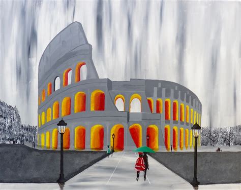 A Stroll By The Colosseum Acrylic Painting Brian Sloan Art Il