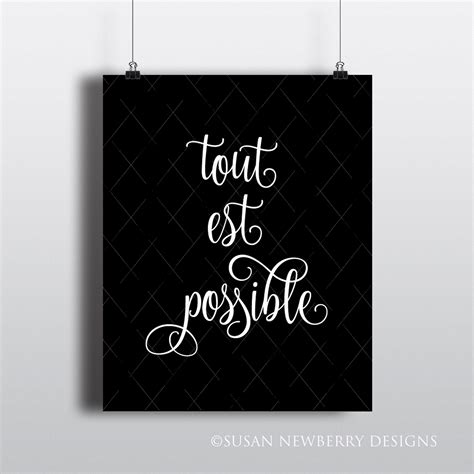 French inspirational PRINT - Tout est possible - Anything is possible ...