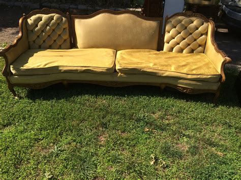 Vintage Gold Tufted Sofa Forgotten Furniture