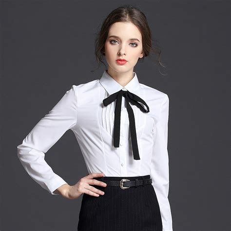 Buy 2018 New White Bow Knot Blouse Women Summer Shirt Tops Fashion Folds Lapel