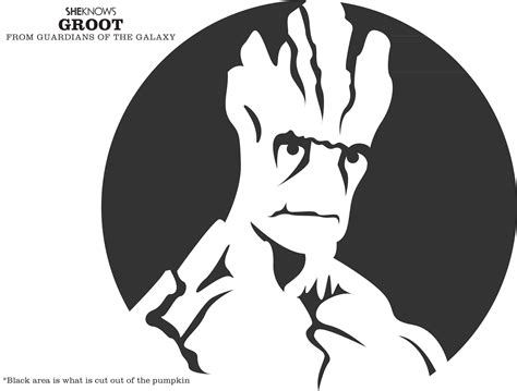 Marvel Guardians Of The Galaxy Groot Pumpkin Stencil Pumpkin