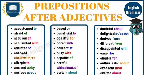 Prepositional phrase definition, types and examples. 130+ Prepositions after Adjectives | Adjectives ...
