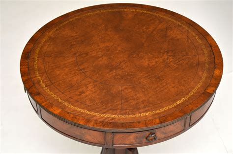 Antique Mahogany Leather Top Revolving Drum Table Marylebone Antiques