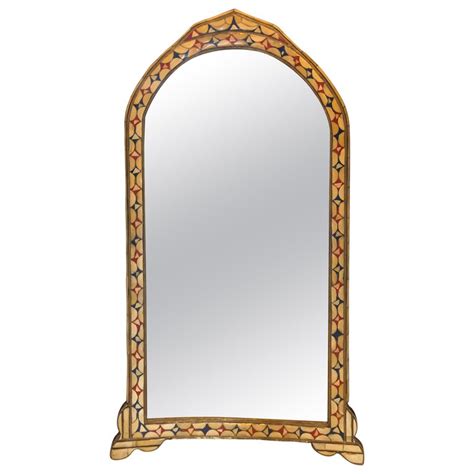 Moroccan Hollywood Regency Style Floor Or Wall Mirror In Bone Over Bra