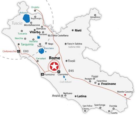 Mapa De Lazio • Italia • Información 【enero 2024