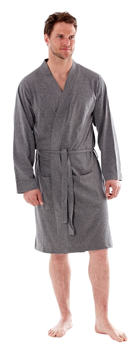 Mens Lightweight Robe Summer Dressing Gown 100 Cotton Bathrobe